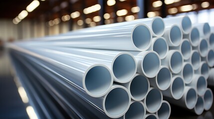 Metal pipes in industrial interiors 