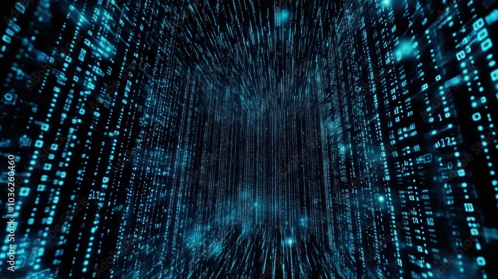 Poster digital tunnel of data flow