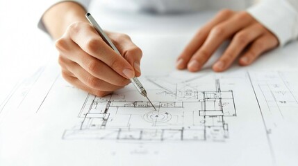 Architect Drawing Blueprint
