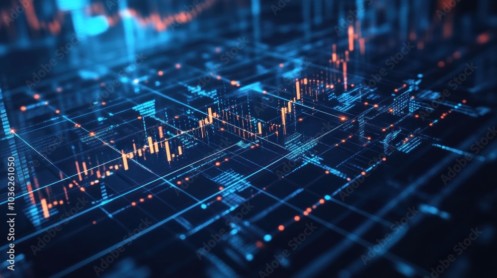 Aufkleber abstract digital data visualization