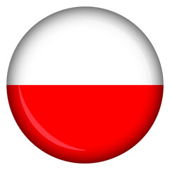 Polish flag circle pin and badge