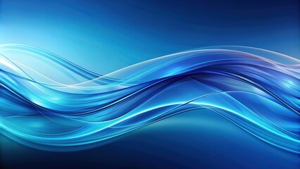 Fototapeta premium Blue abstract wave background with flowing lines and curves , abstract, blue, wave, background, design, texture, smooth, vibrant