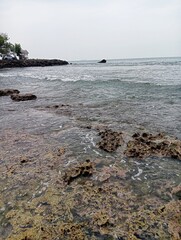 Fototapeta premium View from the beach on a bright sunny day