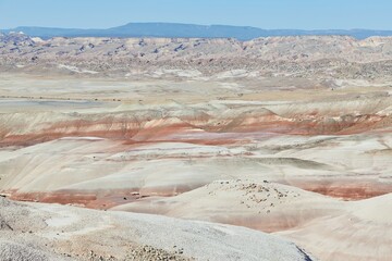 The otherworldly Bentonite Hills in Cathedral Valley in Capitol Reef National Park, Utah