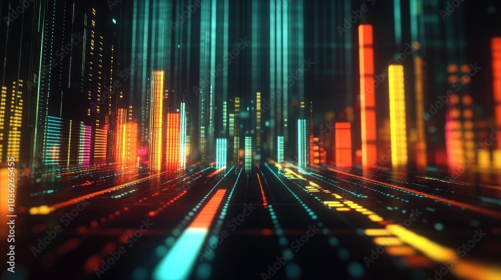 Poster abstract digital data visualization concept