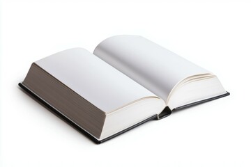 An open blank book lying flat on a surface, showcasing empty pages ready for creative writing or artwork