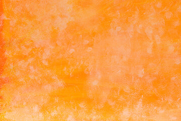 orange painted background on paper texture