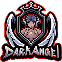 Fototapeta premium Dark angel esport mascot
