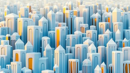 Obraz premium Step into a world of innovation and technology with this stunning 3D rendering of a future metropolis, full of light and shadow.