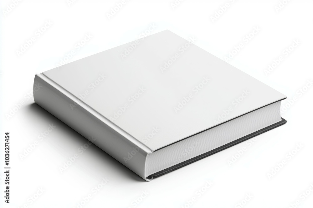 Poster A white book with a black spine sits on a white background