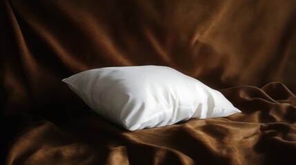 White Pillow on Brown Fabric