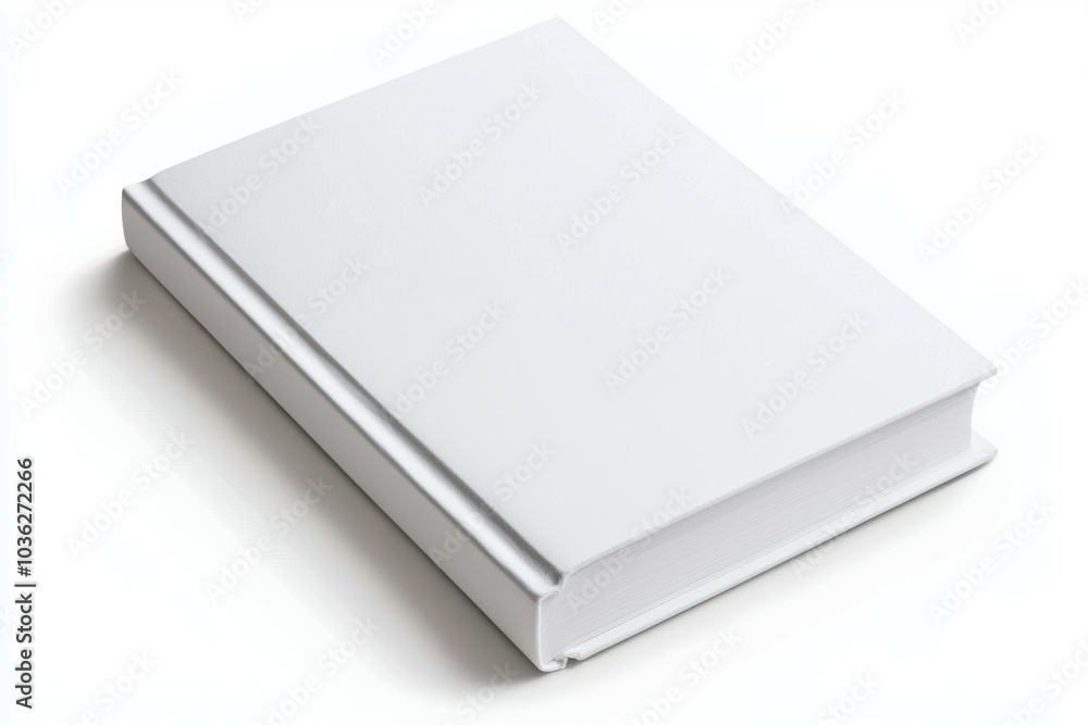 Wall mural A white book with a black spine sits on a white background