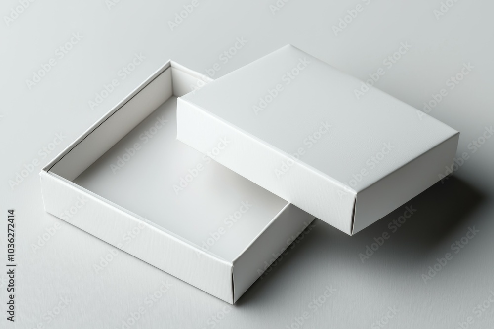 Poster a white box is opened and the inside is empty