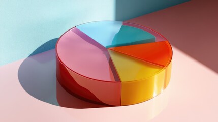 Obraz premium Colorful Pie Chart on Minimalist Background