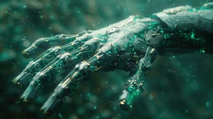 Fototapeta premium Robotic Hand with Futuristic Technology Design