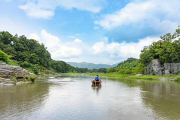 埼玉県秩父郡長瀞町　長瀞ライン下り船上から見た風景