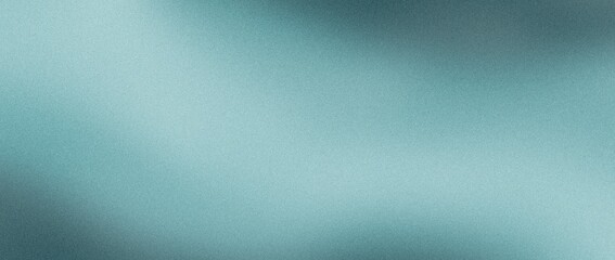 Abstract background with green turquoise gradient, waves, grain, grunge noise, spots, website banner design, copy space