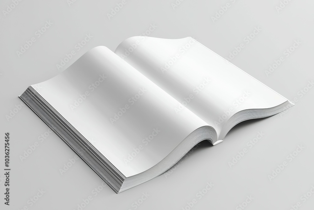 Poster a book is open to a page with no writing on it
