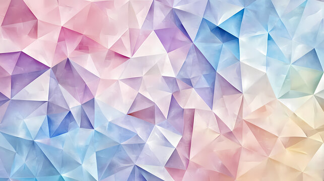 Mosaic seamless pattern polygon background with triangle shapes, soft, pastel color. Byzantine Mosaics. Illustration