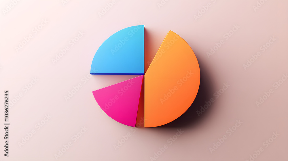 Poster a clean, segmented pie chart symbolizing data analysis and business insights