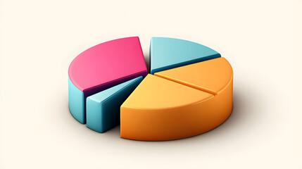 Obraz premium A clean, segmented pie chart symbolizing data analysis and business insights