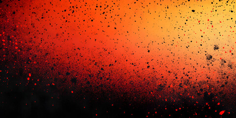 abstract dynamic orange and black background. grunge background with texture of particles and spots. orange gradient