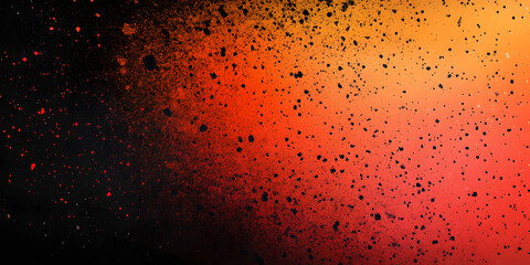 abstract dynamic orange and black background. grunge background with texture of particles and spots. orange gradient
