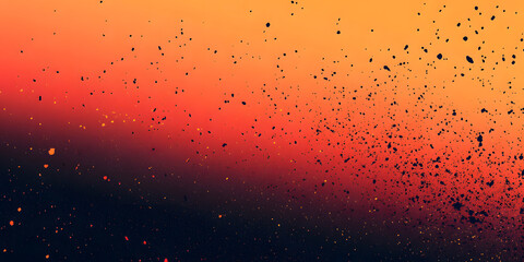 abstract dynamic orange and black background. grunge background with texture of particles and spots. orange gradient