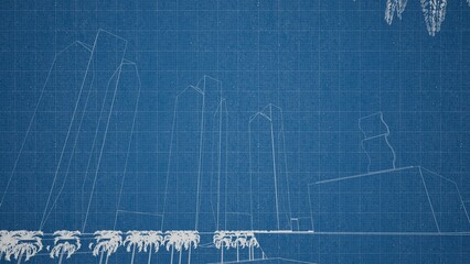 Technical drawing on a gradient background.Mechanical Engineering drawing