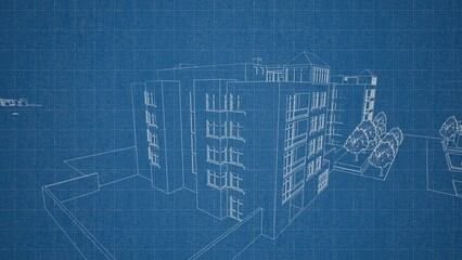 Technical drawing on a gradient background.Mechanical Engineering drawing
