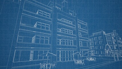 Technical drawing on a gradient background.Mechanical Engineering drawing