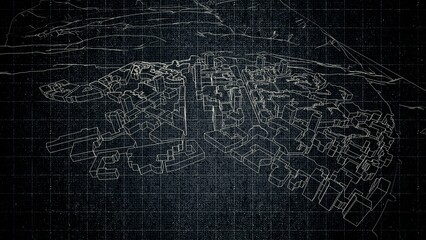 Technical drawing on a gradient background.Mechanical Engineering drawing

