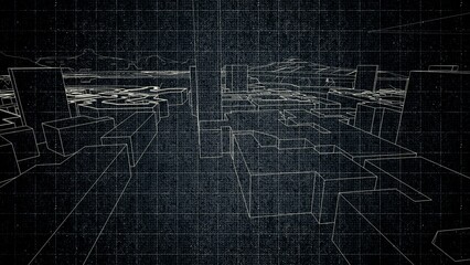 Technical drawing on a gradient background.Mechanical Engineering drawing
