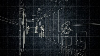Technical drawing on a gradient background.Mechanical Engineering drawing
