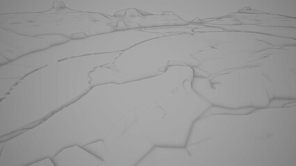 grayscale city and town 3d render