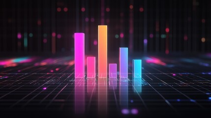 Colorful Digital Bar Graph with Neon Effects