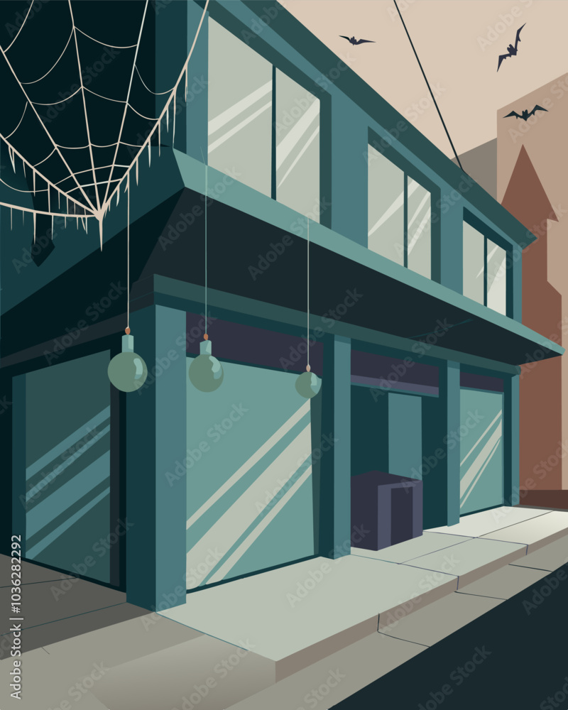 Poster cobwebs hang from the deserted storefronts giving the impression that no one has been there in years