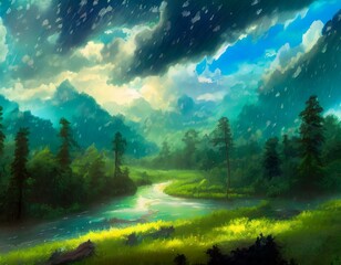 Rain landscape 