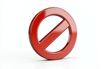 Red prohibition sign displayed prominently against a plain white background, symbolizing restriction or ban