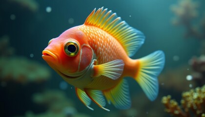 Fototapeta premium Vibrant underwater life in motion