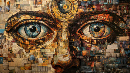 The mosaic is a celebration of science and imagination pushing the boundaries of human understanding through art. Byzantine Mosaics. Illustration