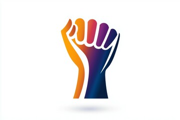 Obraz premium Symbolic raised fist graphic representing unity and empowerment with vibrant colors