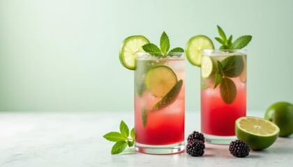 Fototapeta premium Refreshing summer cocktails with a twist