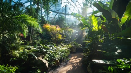 An alien jungle inside a glass biodome