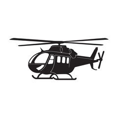 Black Helicopter vector art illustration on white background