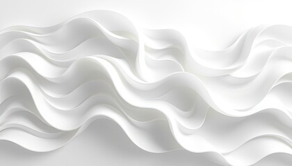 Abstract white waves creating a smooth, flowing texture.