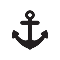 Black Anchor icon vector art illustration on white background