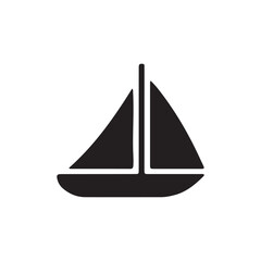 Black Boat vector art illustration on white background