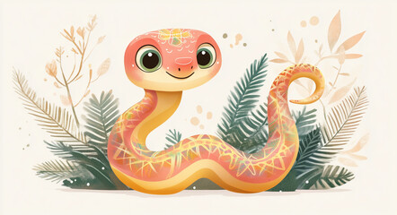 Obraz premium Snake in the flowers