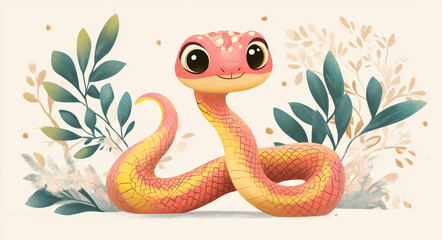 Obraz premium Snake in the flowers